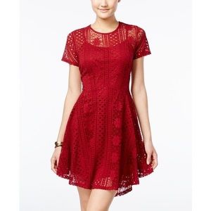 Lace maroon dress